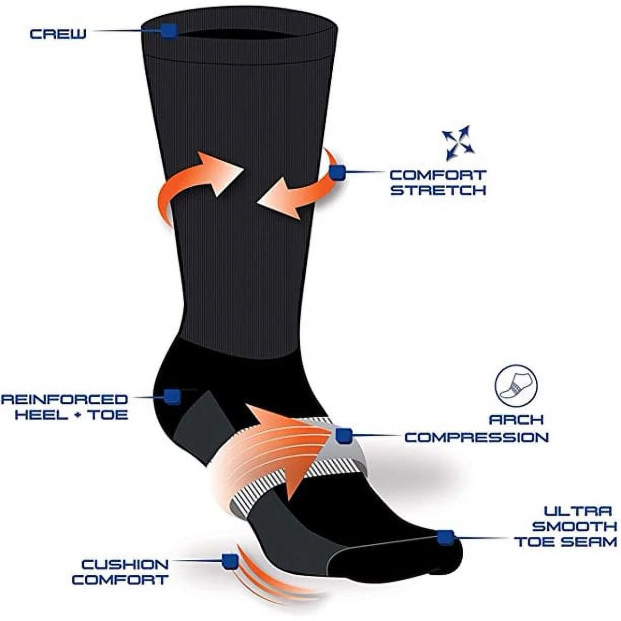 AND1 13 AND1 Men's Socks Cushion Crew Socks 12 Pack