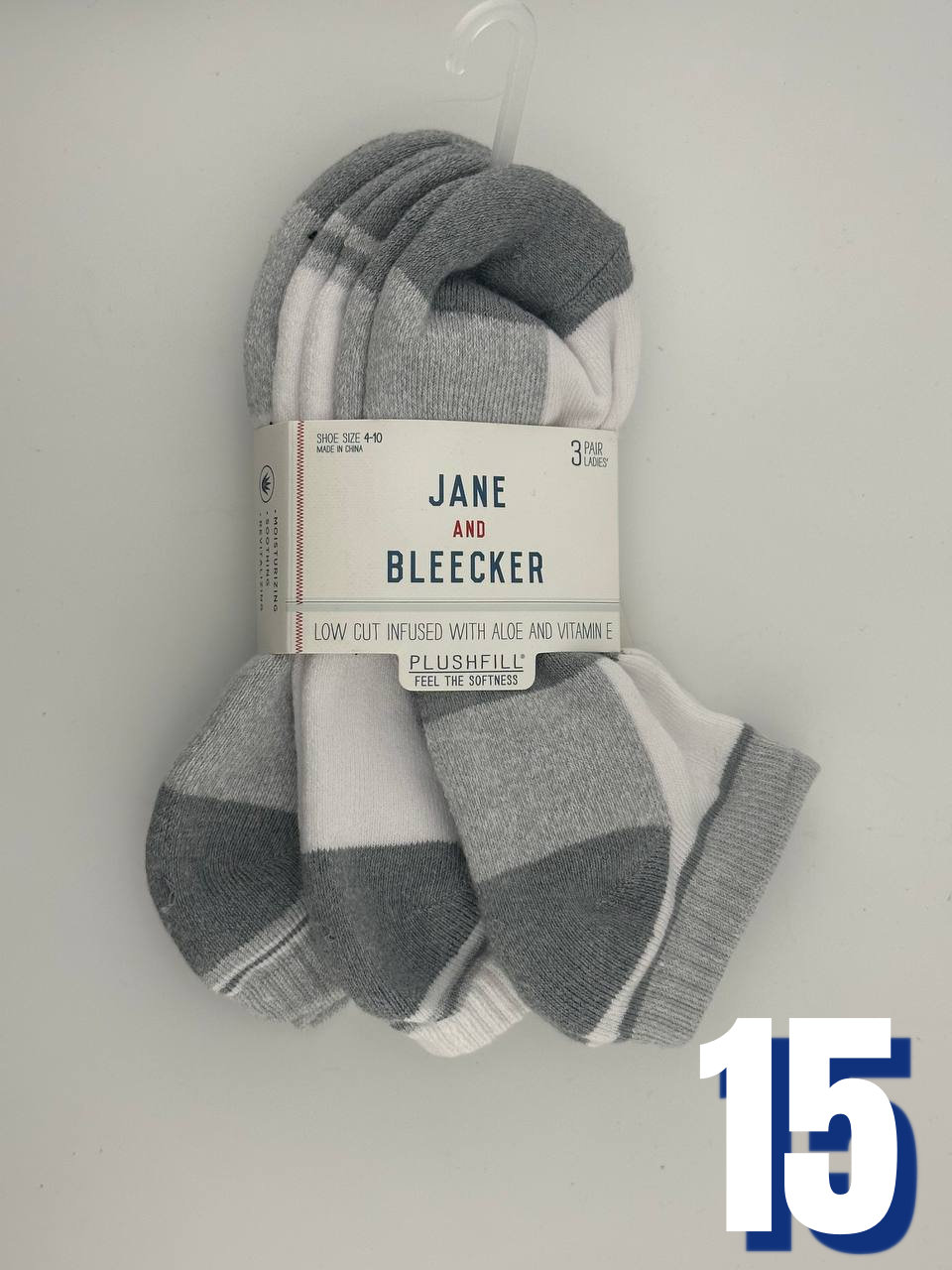 Jane and Bleecker Womens Low Cut Infused with Aloe and Vitamin E 15