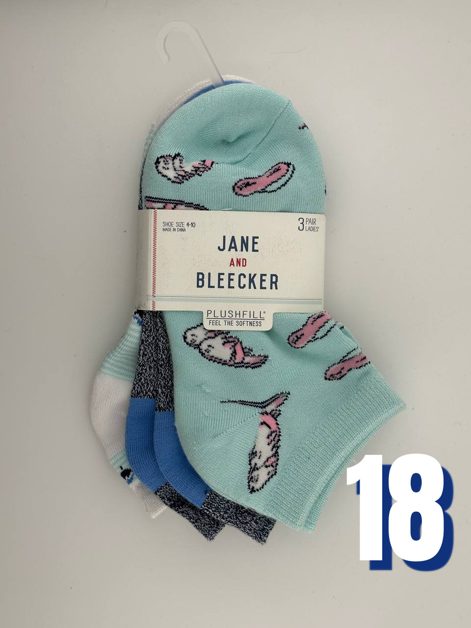 Jane and Bleecker Womens Low Cut Socks 18