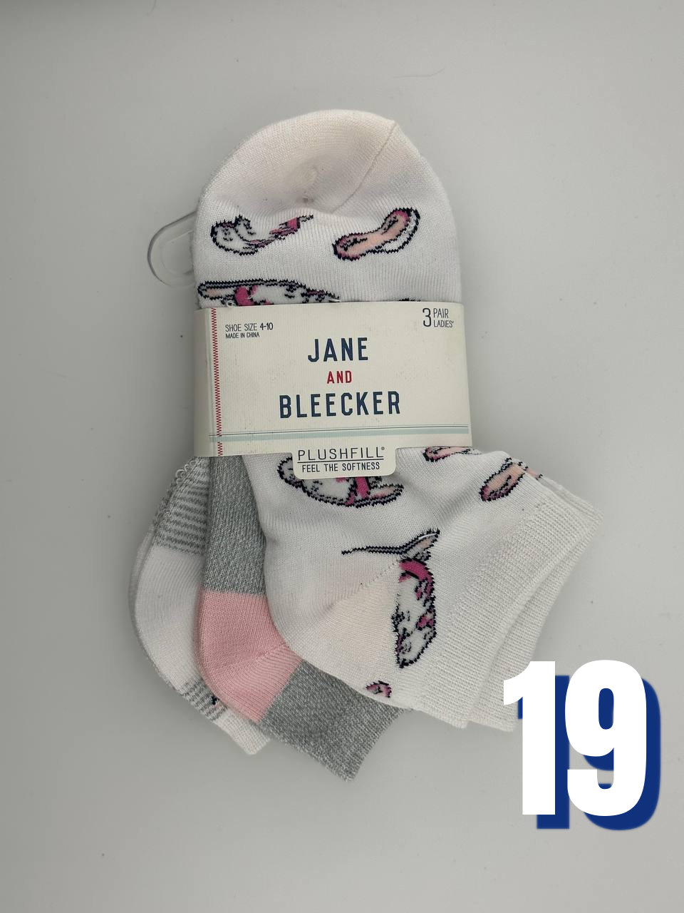 Jane and Bleecker Womens Low Cut Socks 19