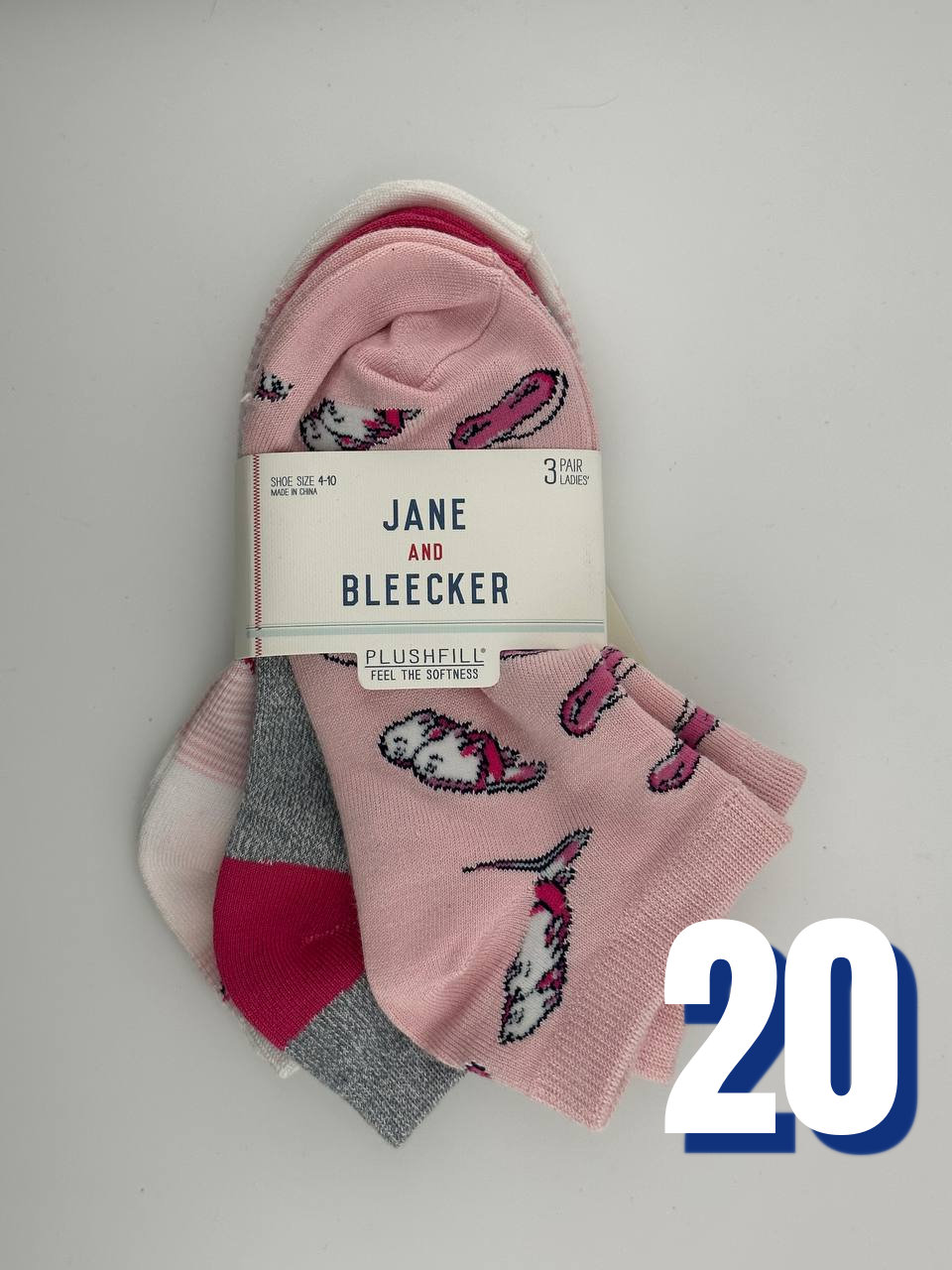 Jane and Bleecker Womens Low Cut Socks 20