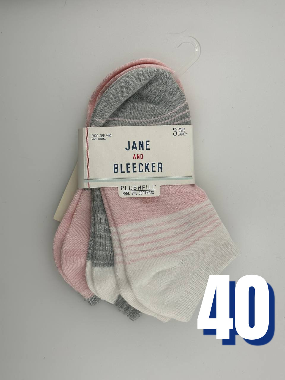 Jane and Bleecker Womens Low Cut Socks 40