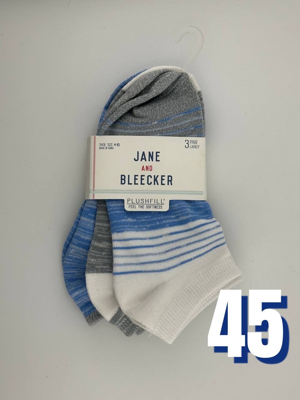 Jane and Bleecker Womens Low Cut Socks 45