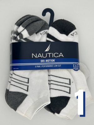 Nautica Men's Dri-Motion 6 Pair Performance Low Cut Socks 1