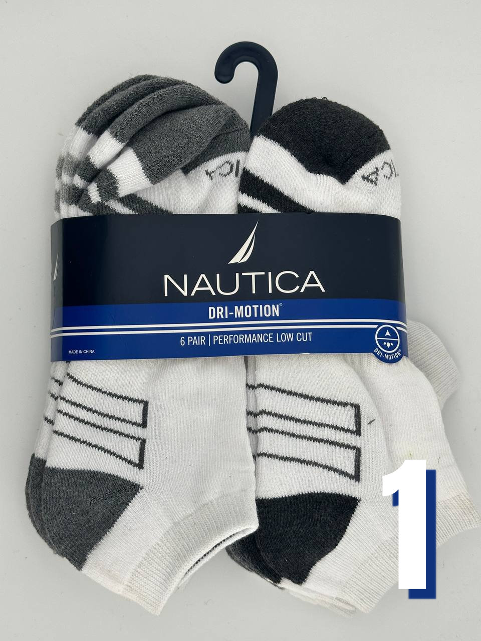 Nautica Mens Dri Motion 6 Pair Performance Low Cut Socks 1