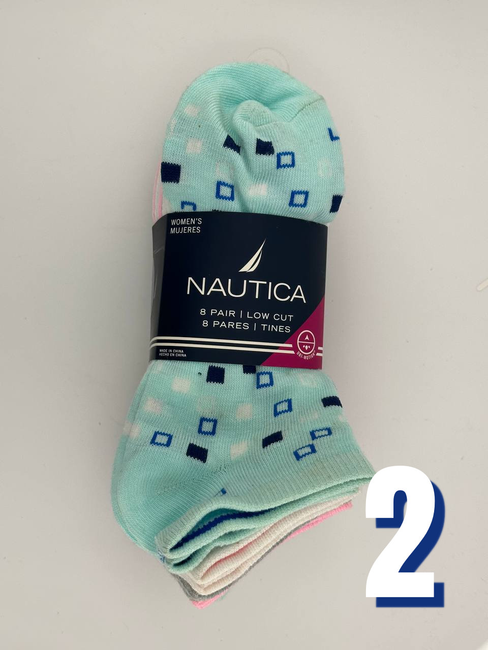 Nautica Womens 8 Pair Low Cut 2