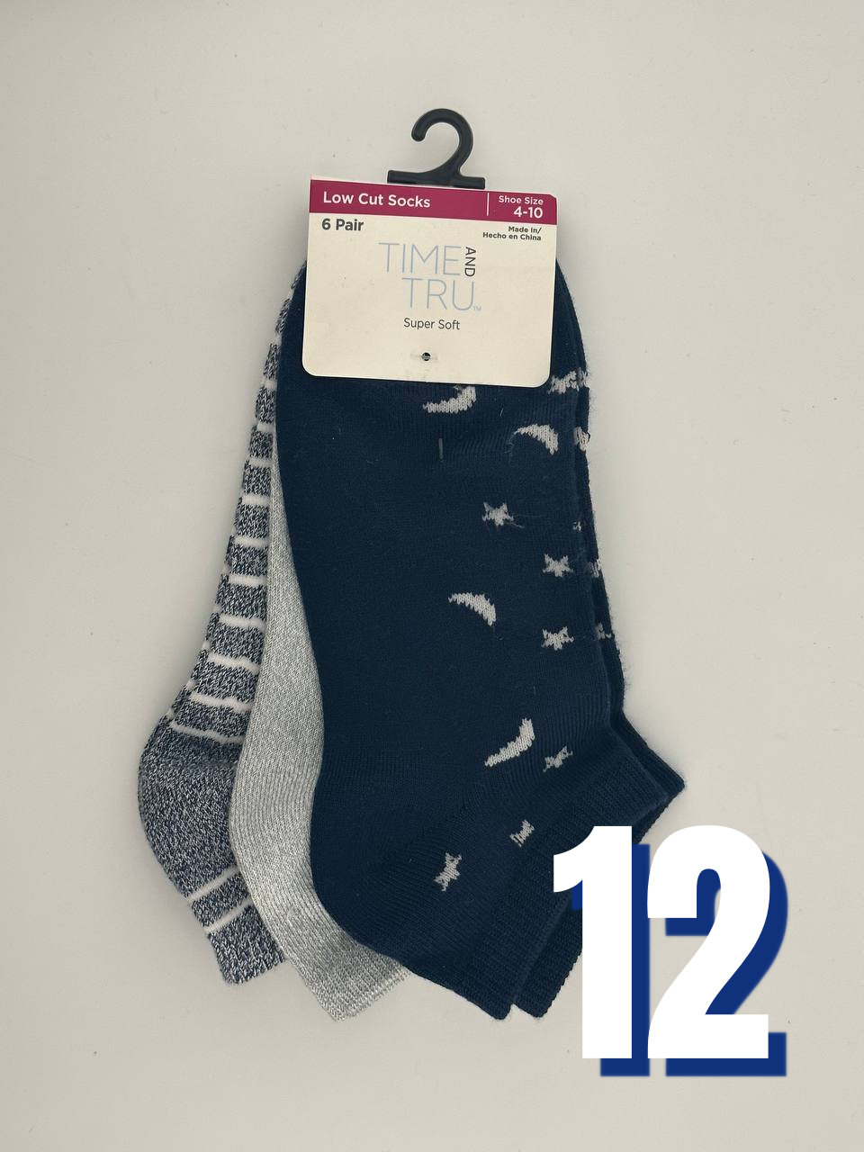 Time and Tru Low Cut Socks B 12