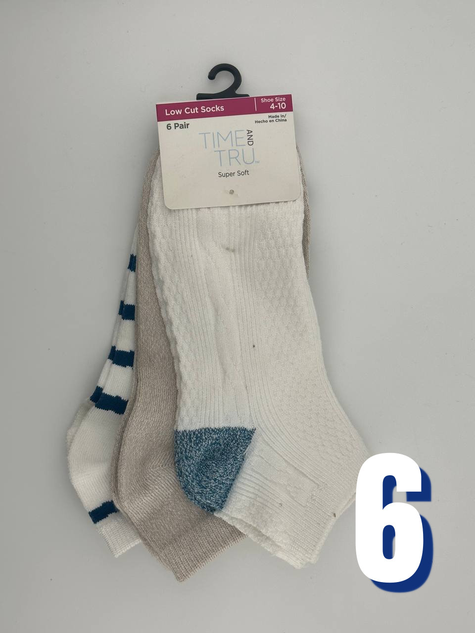 Time and Tru Low Cut Socks B 6