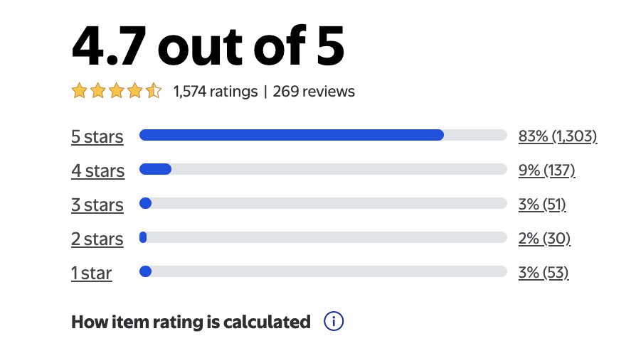 AND1 20 Walmart rating 4.7 out of 5